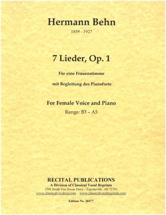 7 Lieder, Op. 1.