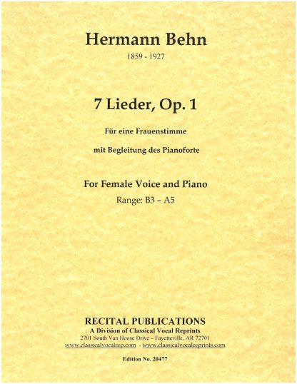 7 Lieder, Op. 1.