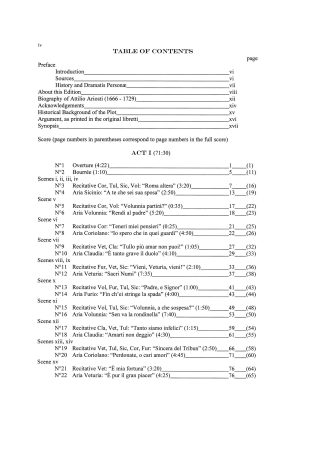 Il Coriolano, 3 Acts