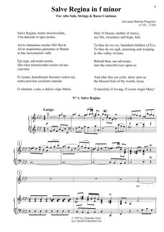 Salve Regina in F Minor