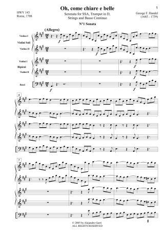 Già sorge l’alba (Dorisbe cacciatrice), Cantata