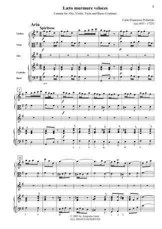 Læto murmure veloces, Cantata