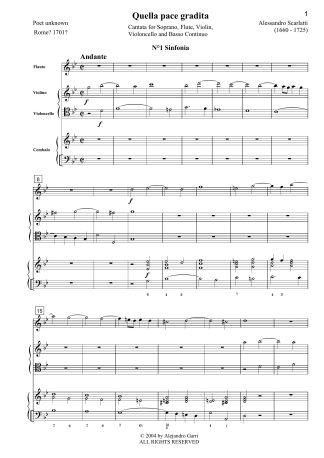 Fille, se fiera sorte, Cantata