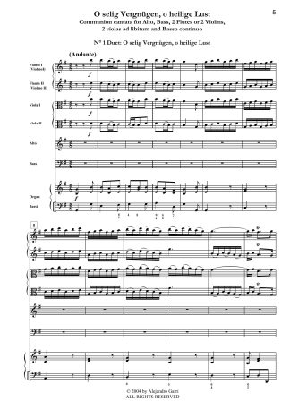 Da’ tuoi lumi, e dal tuo core, Cantata