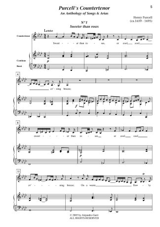Purcell’s CountertenorThis volume contains 10 songs and arias for low countertenor by Henry Purcell. The keyboard parts are realized