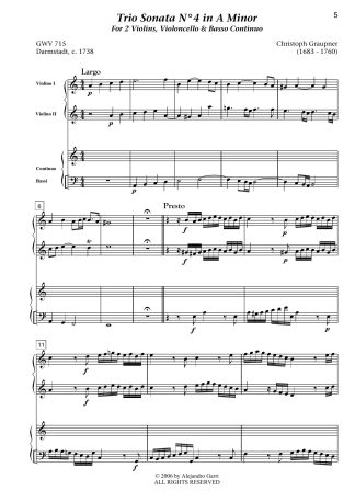 Trio Sonata N°9 in F Major, GWV 720