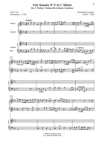 Trio Sonata N°10 in C Major, GWV 721