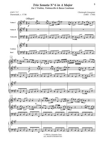 Trio Sonata N°11 in B Minor, GWV 722