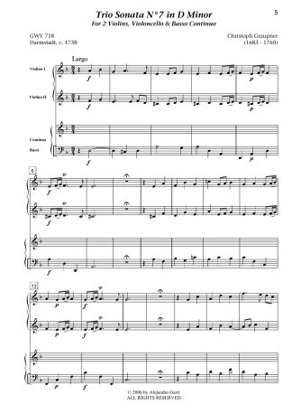 Trio Sonata N°12 in E Minor, GWV 723