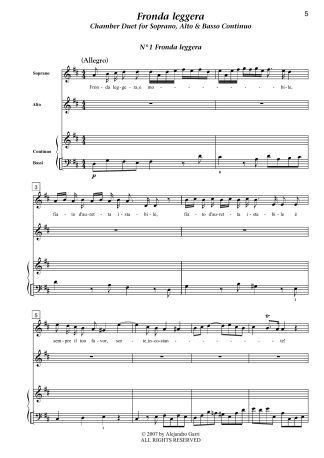 Fronda leggera HWV 186, Chamber Duet