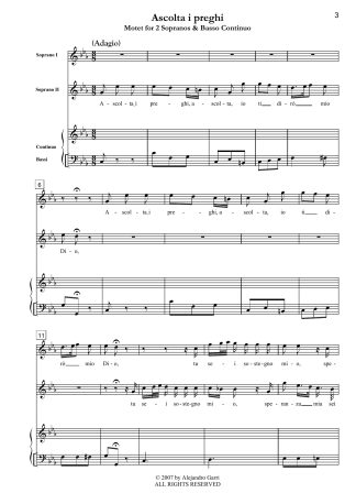 Ascolta i preghi (Psalm 42:9,10), Motet