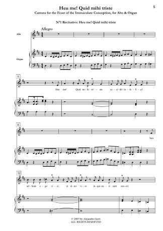 Heu me! Quid mihi triste, Cantata