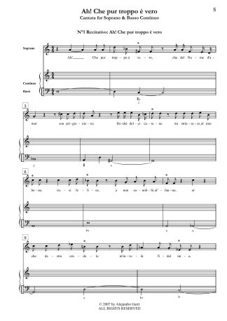 Ah! Che pur troppo è vero, HWV 77, Cantata