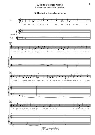 Stanco di più soffrire, Cantata