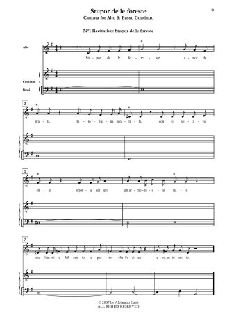d’Astorga, Emanuele (1680-1757) Stupor de le foreste, Cantata for Alto & Basso Continuo