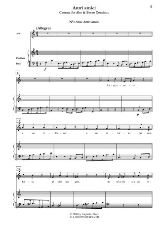 Mi tormenta il pensiero, Cantata