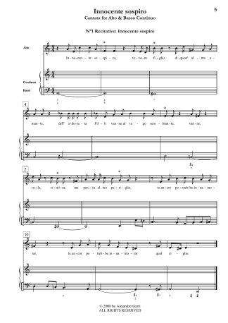 d’Astorga, Emanuele (1680-1757) Innocente sospiro, Cantata for Alto & Basso Continuo