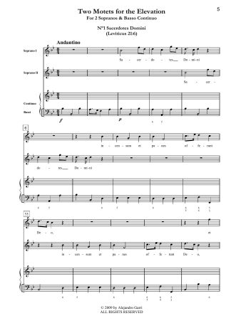 Qui di natura a scorno, Chamber Duet