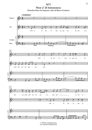 Ti sento Amor, Cantata