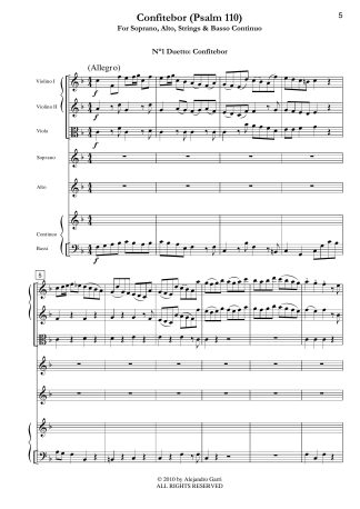 Confitebor (Psalm 110)For Soprano, Alto, Strings & Basso Continuo