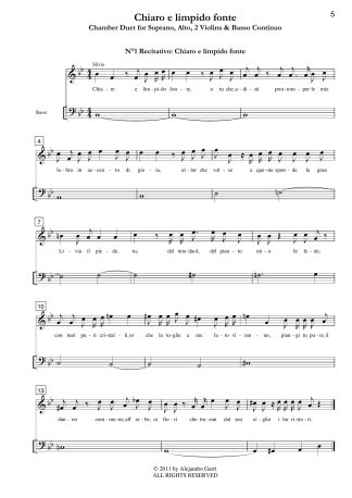 Arianna a Naxos, Alto version in C Major with Pianoforte