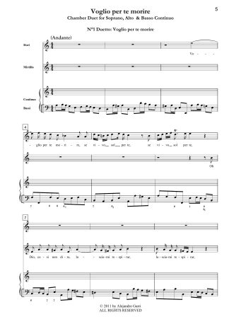 Voglio per te morire,Chamber Duet