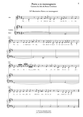 Parto a te menzogniero, cantata