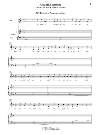 Amanti, sospirate, cantata