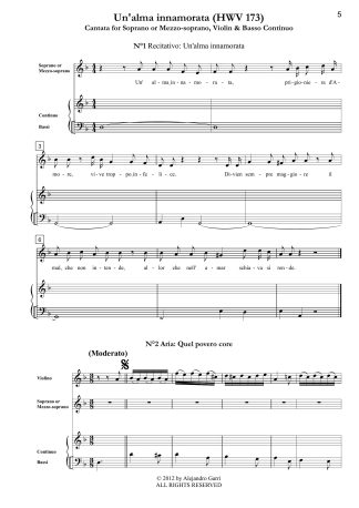 Un'alma innamorata(HWV 173), cantata