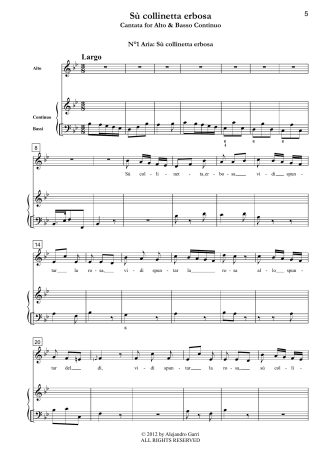 Sù collinetta erbosa, cantata