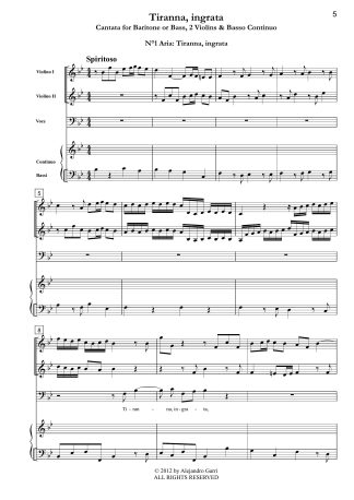 Tiranna, ingrata, cantata