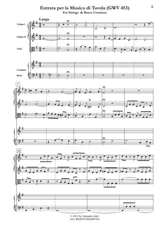 Entrata per la Musica di Tavola (GWV 453)