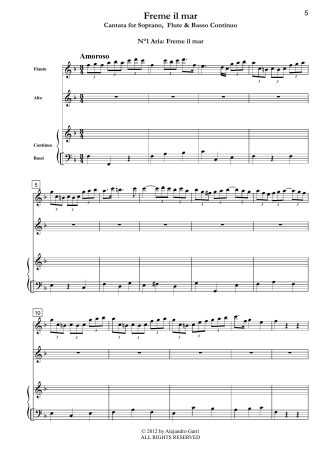 Freme il mar, Cantata