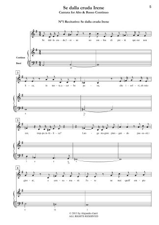 Se dalla cruda Irene, cantata