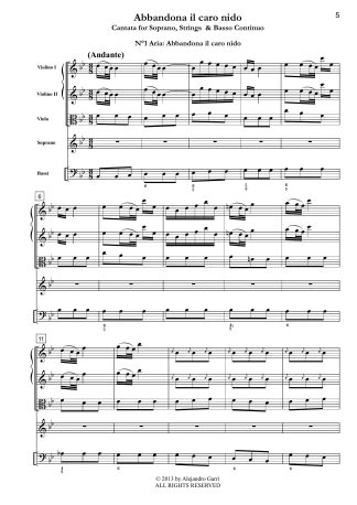 Abbandona il caro nido (MWV 2.22), Cantata