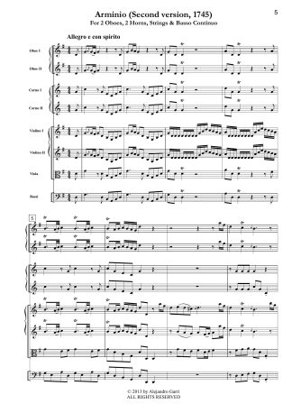 , Il Sassone, Opera Overtures, Volume N°8, Arminio (Dresden 1745)