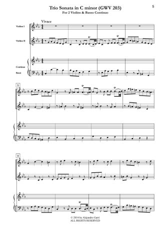 Trio Sonata in C minor(GWV 203)