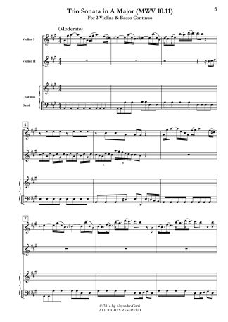 Trio Sonata in A Major (MWV 10.11)
