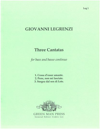 3 Cantatas for solo Bass from Cantate e canzonette,(1676) bc