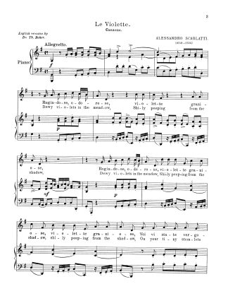 Le violette. (Rugiadose odorose) (Key G Major)