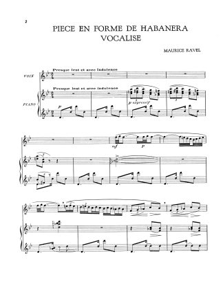 Piece en forme de Habanera Vocalise