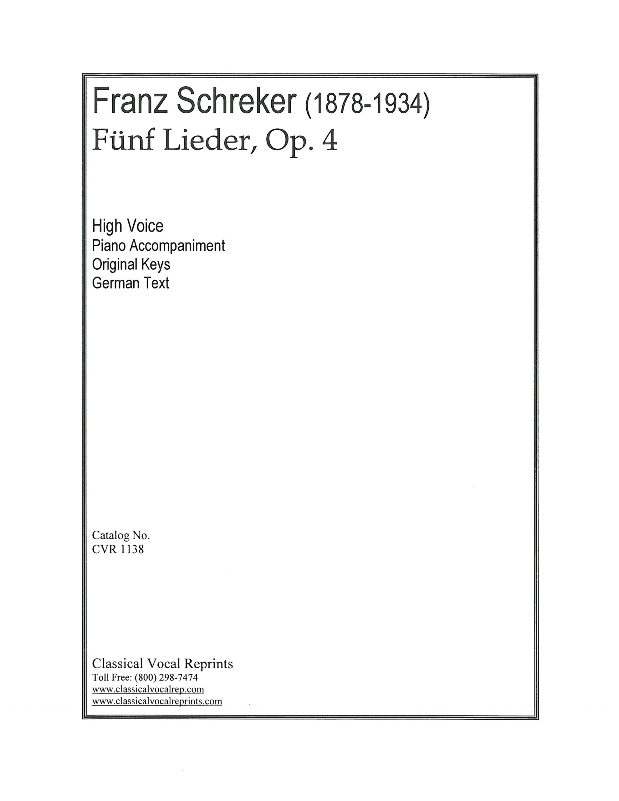 Funf Lieder Op. 4