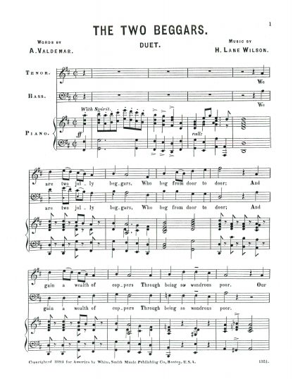 The Two Beggars (Tenor and Baritone) (D) Humorous