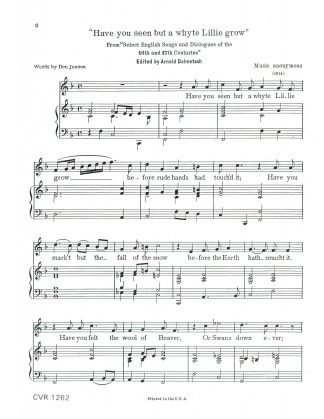 Have you seen but a whyte Lillie grow. arr. A. Dolmetsch e.