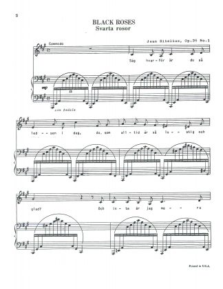 Svarta rosor Op. 36, No. 1 - Black roses (A) swedish text