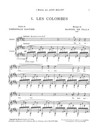 3 Melodies 1. Les Colombes 2.Chinoiserie 3. Seguidille