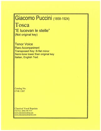Tosca E lucevan le stelle semi-tone lower in Bb minor
