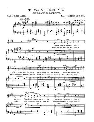 Torna a Surriento (De Curtis) (E)