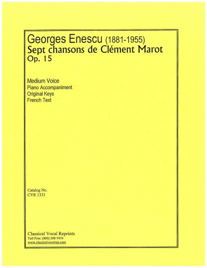 7 chansons de Clement Marot Op. 15  f.
