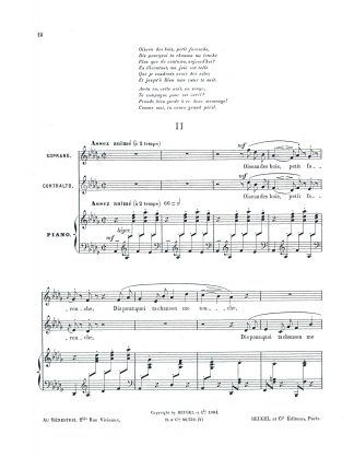 Chansons des Bois d'Amaranthe. f. (1 Duet 2 Trios & 2